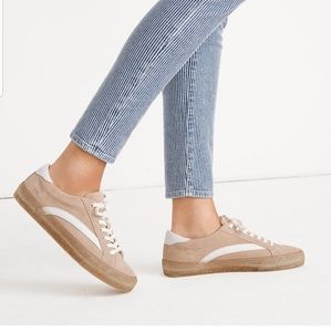 Madewell sidewalk suede sneakers glitter sole